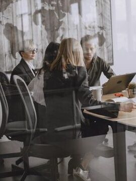 team working in a meeting room